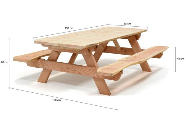 Opklap Picknicktafel Douglas XL Natuur - Afbeelding 6